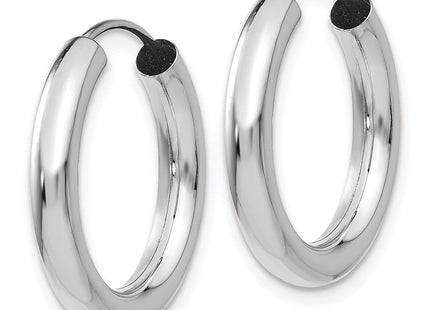 14k White Gold Polished Endless Tube Hoop Earrings (Style TF806)