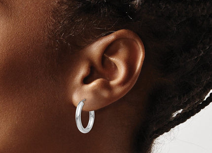 14k White Gold Polished Endless Tube Hoop Earrings (Style TF806)