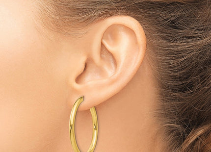 14K gold hoop earrings, another view