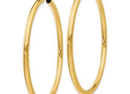 14k Polished Endless Tube Hoop Earrings, 55 x 3mm