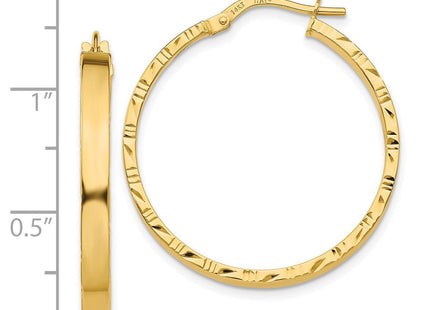 14K gold hoop earrings, further view