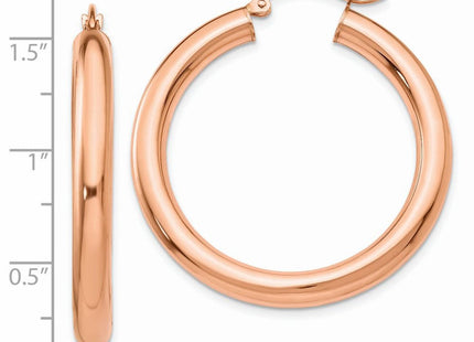 14k Rose Gold Polished Tube Hoop Earrings (Style TF827)