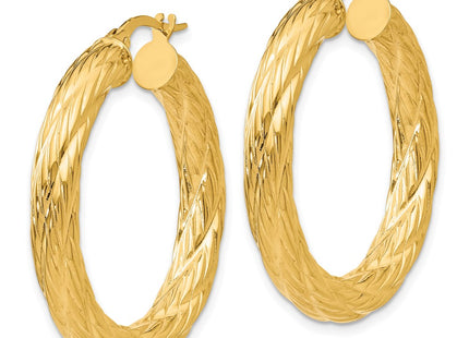 14K gold hoop earrings, alternate view
