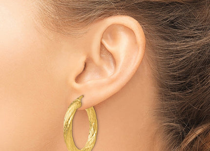 14K gold hoop earrings, another view