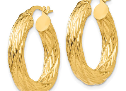 14K gold hoop earrings, alternate view