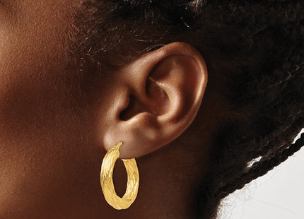 14K gold hoop earrings, another view