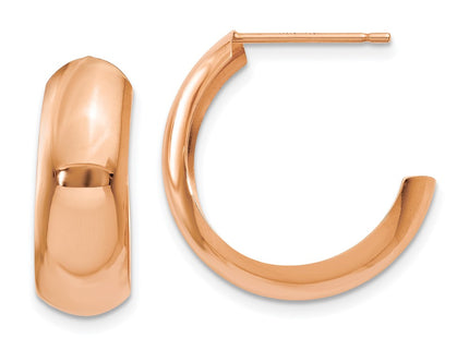 14K rose gold hoop earrings