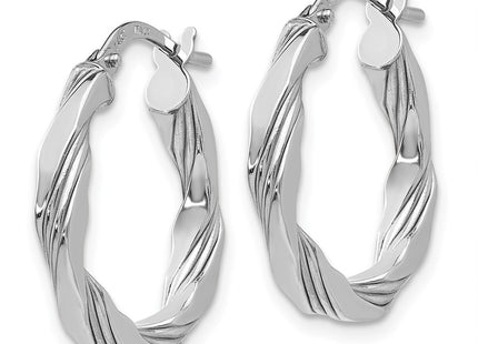 14K white gold hoop earrings, alternate view