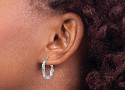 14K white gold hoop earrings, another view