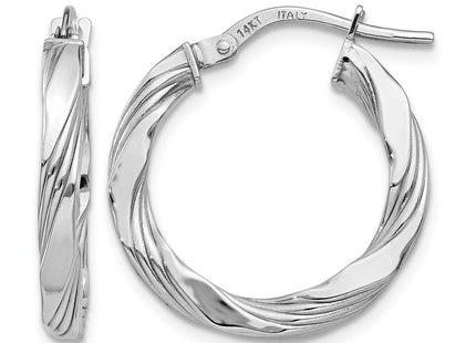 14K white gold hoop earrings