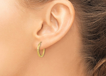 14k Diamond-cut Square Tube Endless Hoop Earrings (Style TF993)