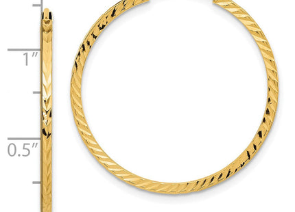 14k Diamond-cut Square Tube Endless Hoop Earrings (Style TF997)