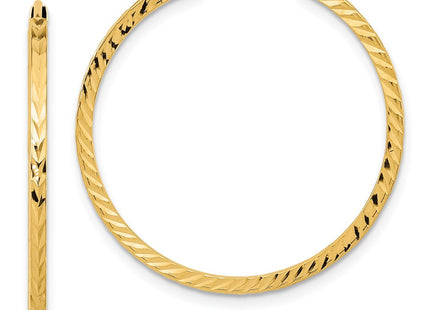 14k Diamond-cut Square Tube Endless Hoop Earrings (Style TF997)