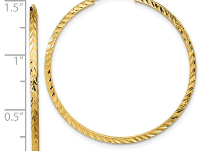 14k Diamond-cut Square Tube Endless Hoop Earrings (Style TF998)