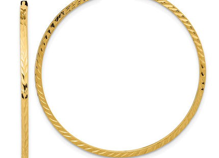14k Diamond-cut Square Tube Endless Hoop Earrings (Style TF999)