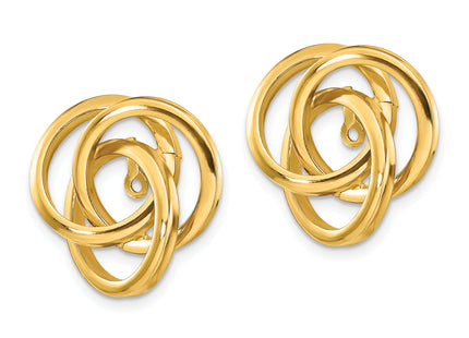 14k Polished Love Knot Earring Jackets, 18 x 16mm