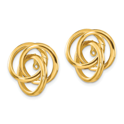 14K Polished Love Knot Earring Jackets, 18 x 16mm