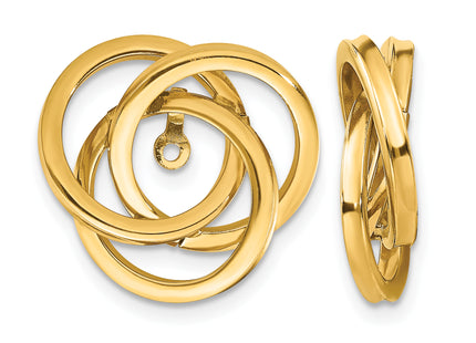 14k Polished Love Knot Earring Jackets, 18 x 16mm