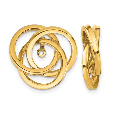 14K Polished Love Knot Earring Jackets, 18 x 16mm