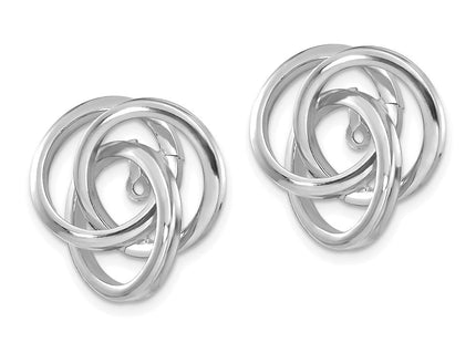14K White Gold Polished Love Knot Earring Jackets (Style TH223W)