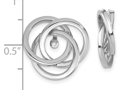14K White Gold Polished Love Knot Earring Jackets (Style TH223W)