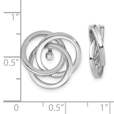14K White Gold Polished Love Knot Earring Jackets, 18 x 16mm