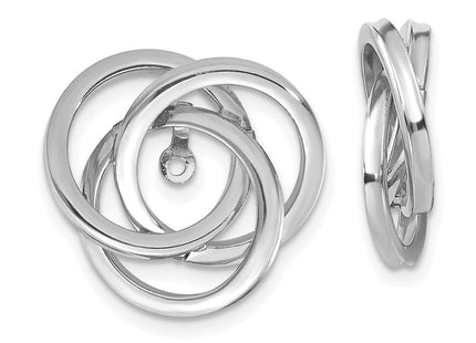 14K White Gold Polished Love Knot Earring Jackets (Style TH223W)
