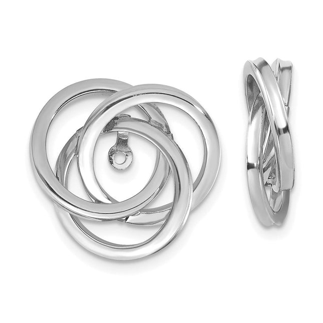 14K White Gold Polished Love Knot Earring Jackets, 18 x 16mm