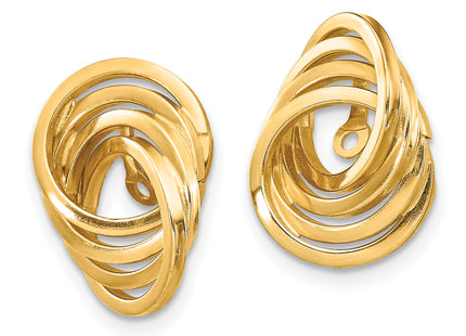 14k Polished Love Knot Earring Jackets, 14 x 10mm