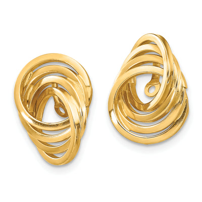 14K Polished Love Knot Earring Jackets, 14 x 10mm