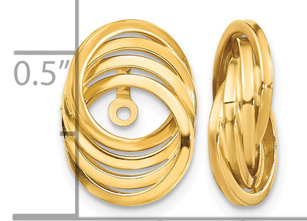 14k Polished Love Knot Earring Jackets, 14 x 10mm