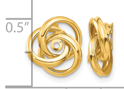 14k Polished Love Knot Earring Jackets, 12 x 10mm
