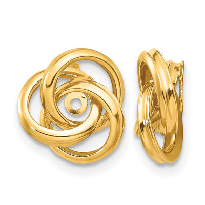 14K Polished Love Knot Earring Jackets, 12 x 10mm