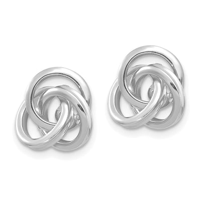 14K White Gold Polished Love Knot Earring Jackets, 12 x 10mm