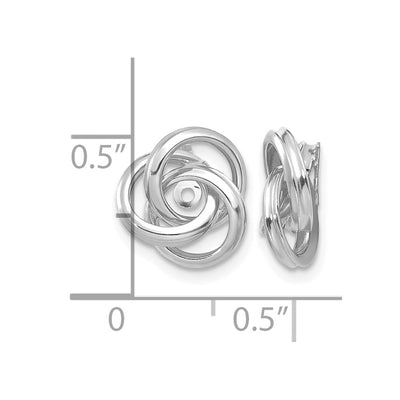 14K White Gold Polished Love Knot Earring Jackets, 12 x 10mm