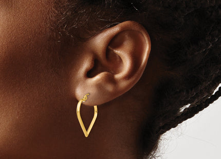 14K Polished Heart Hoop Earrings, 23 x 2mm