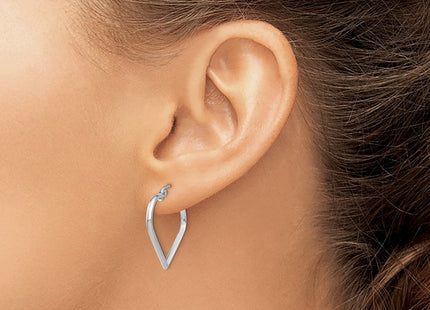 14K gold heart hoop earrings, another view