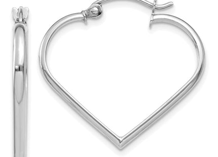 14K gold heart hoop earrings