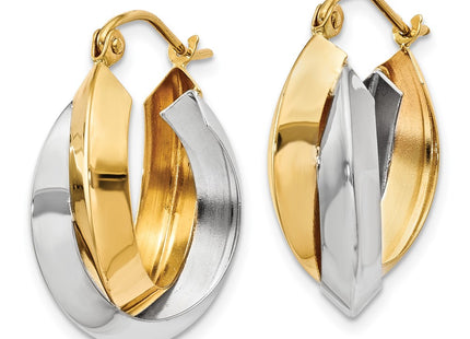 14k Two-tone Earrings Style TH330 - Classique Jewelry Inc.