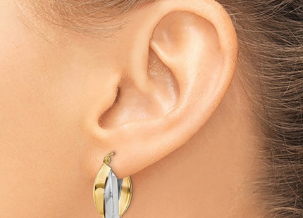 14k Two-tone Earrings Style TH330 - Classique Jewelry Inc.