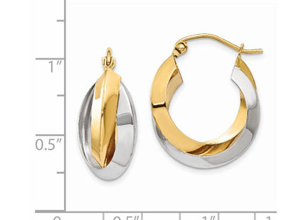 14k Two-tone Earrings Style TH330 - Classique Jewelry Inc.