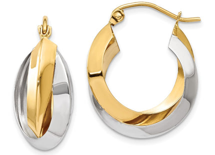 14k Two-tone Earrings Style TH330 - Classique Jewelry Inc.