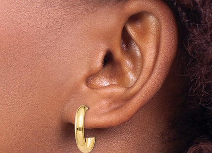 14K gold hoop earrings, another view