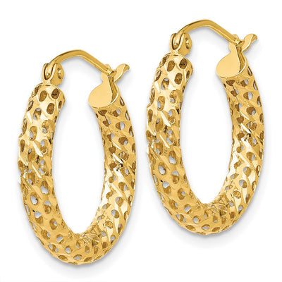 14K Mesh Hoop Earrings