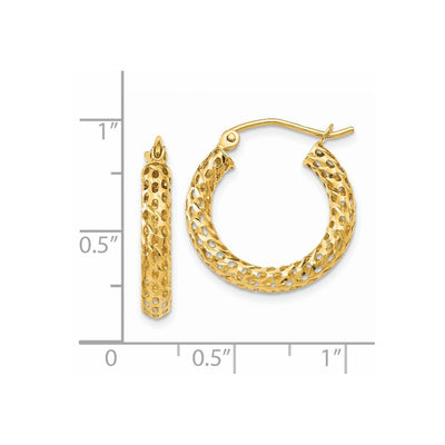 14K Mesh Hoop Earrings