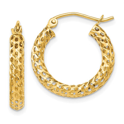 14K Mesh Hoop Earrings