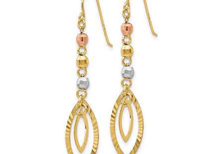 14k Tri-Color Earrings Style TH539 - Classique Jewelry Inc.