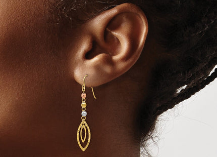14k Tri-Color Earrings Style TH539 - Classique Jewelry Inc.