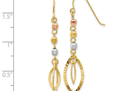 14k Tri-Color Earrings Style TH539 - Classique Jewelry Inc.