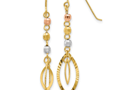 14k Tri-Color Earrings Style TH539 - Classique Jewelry Inc.